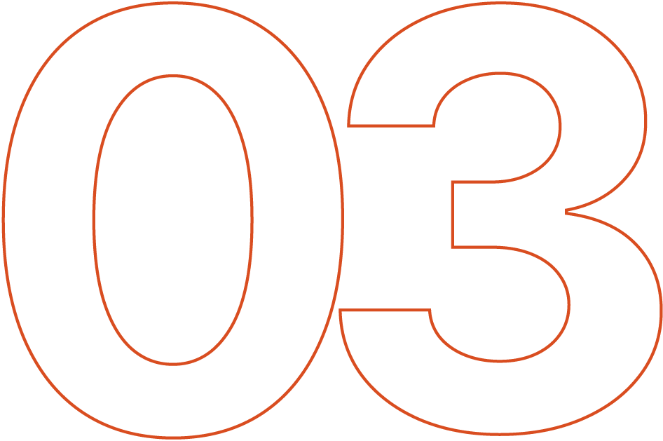 Numéro trois en orange